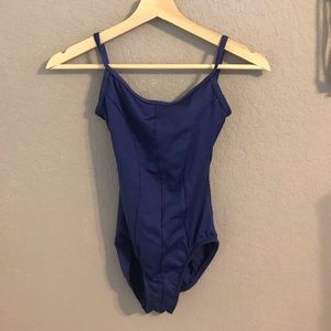 Blue cami leotard